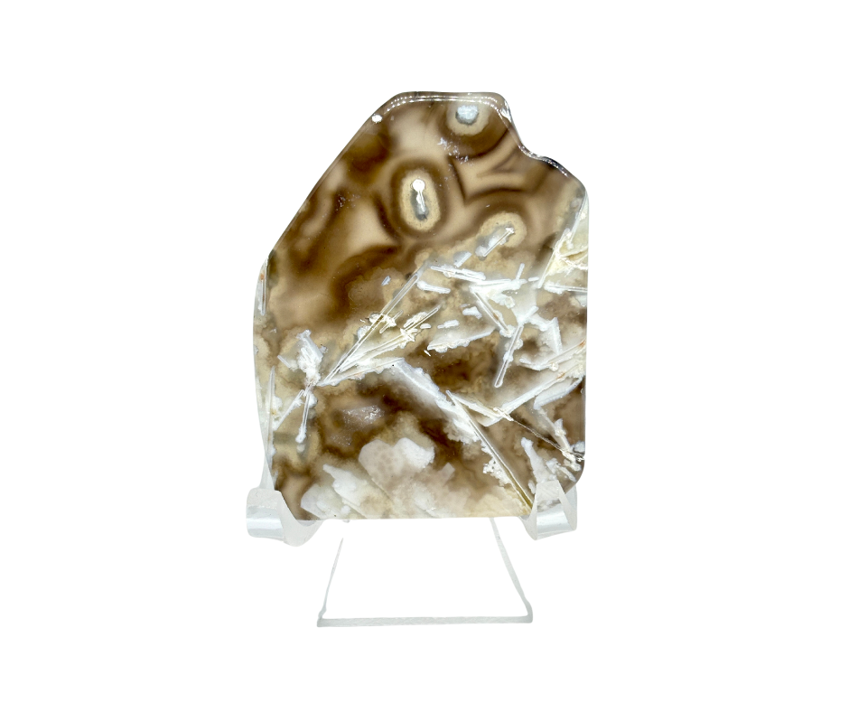 Smoky Banded Agate with Sagenite