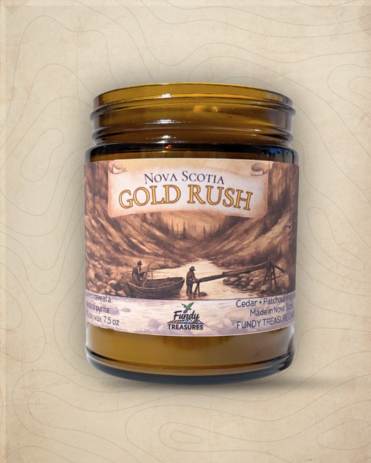 Nova Scotia Gold Rush candle inspired by Maritime history