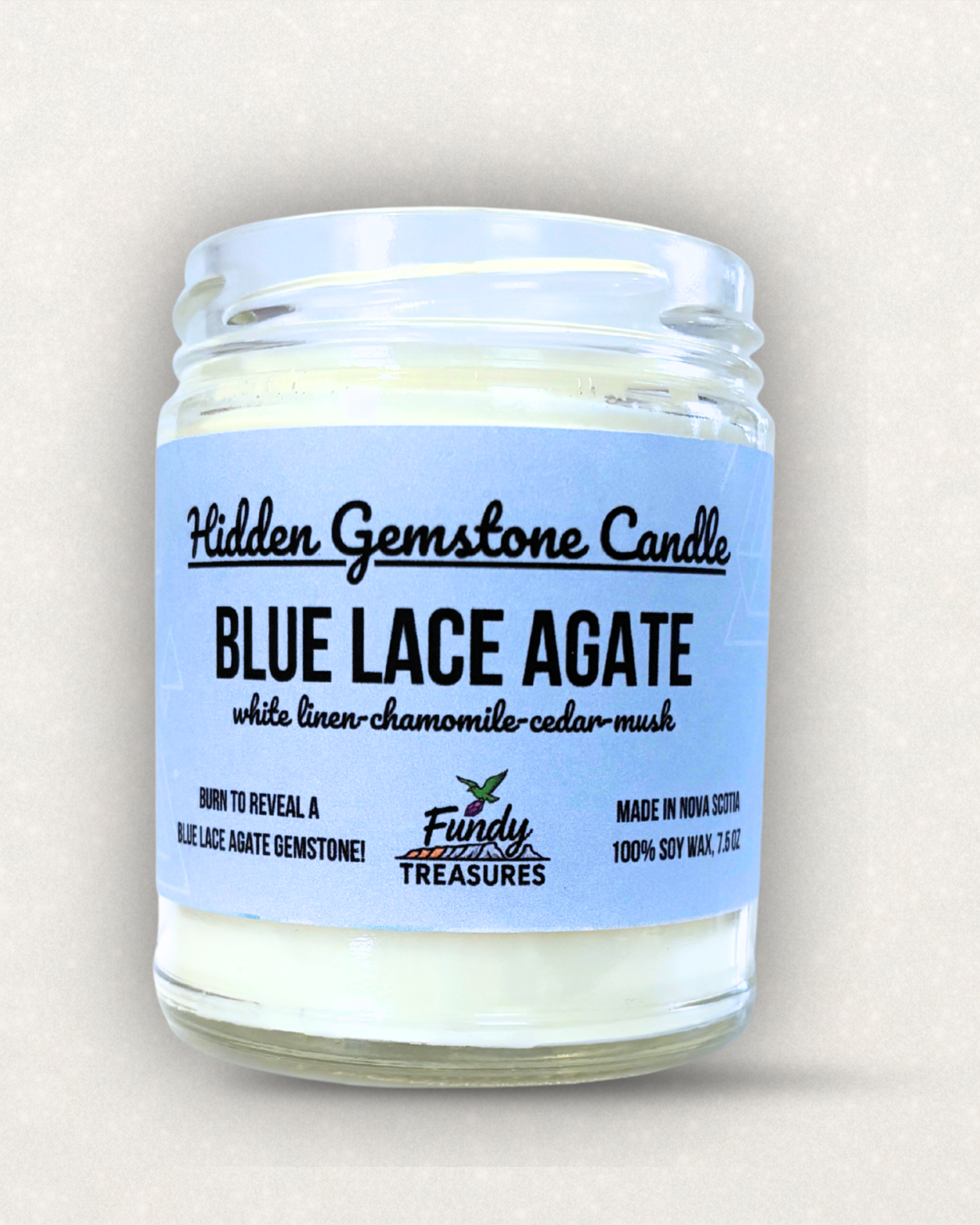 blue lace agate candle