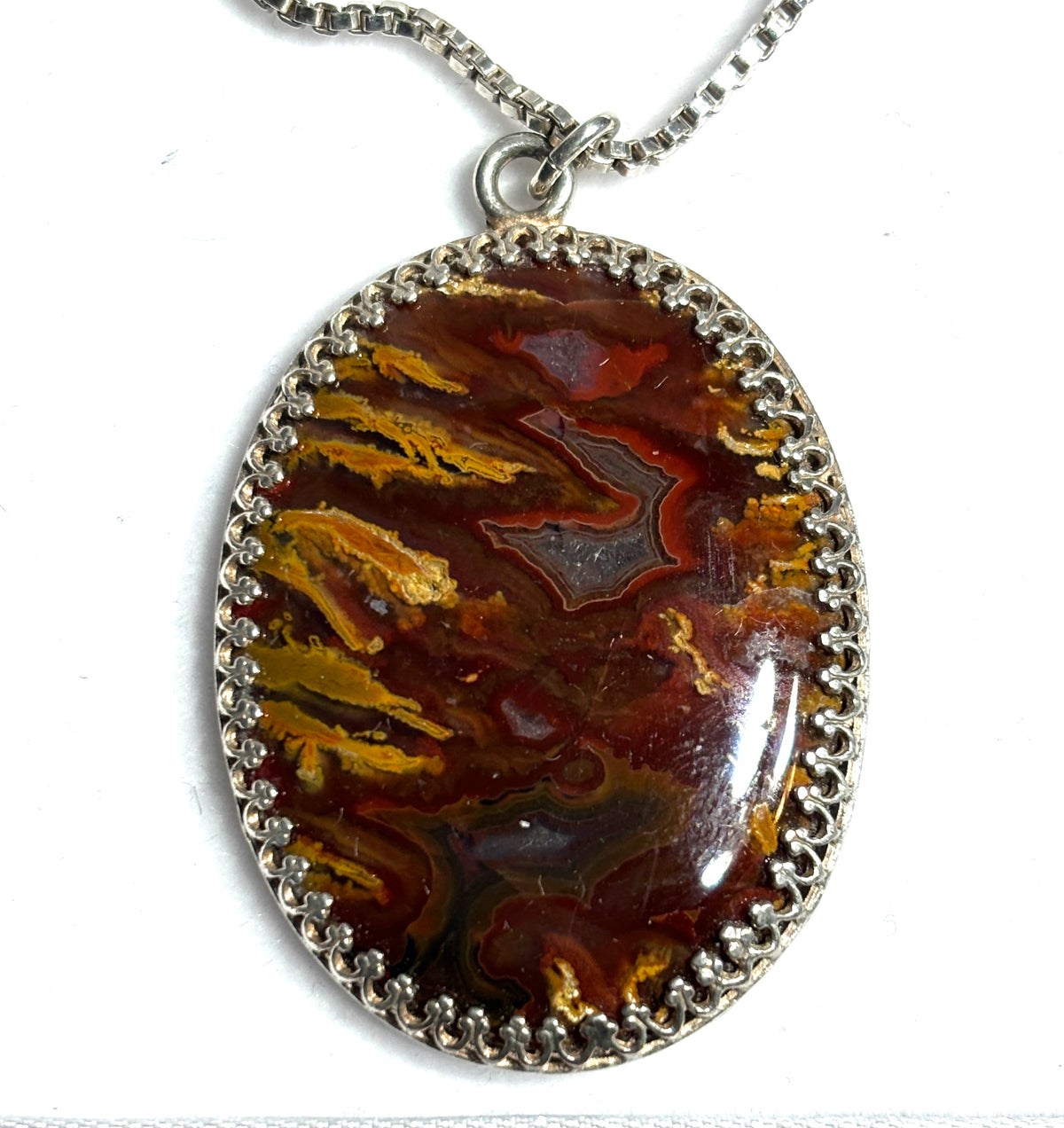 Nova Scotia Golden Flame Agate Pendant