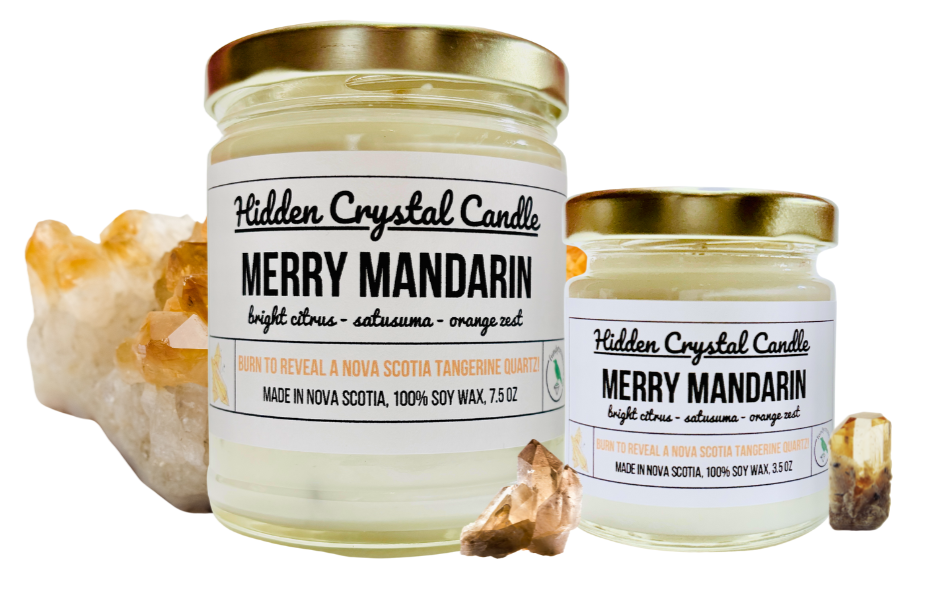 Hidden Crystal Candle - Nova Scotia Tangerine Quartz